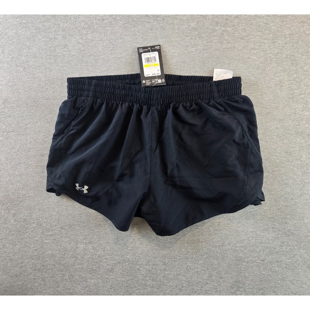 Under Armour Shorts Women's Medium Black Fly by 2-in-1 Gym Yoga Running‎ NWT